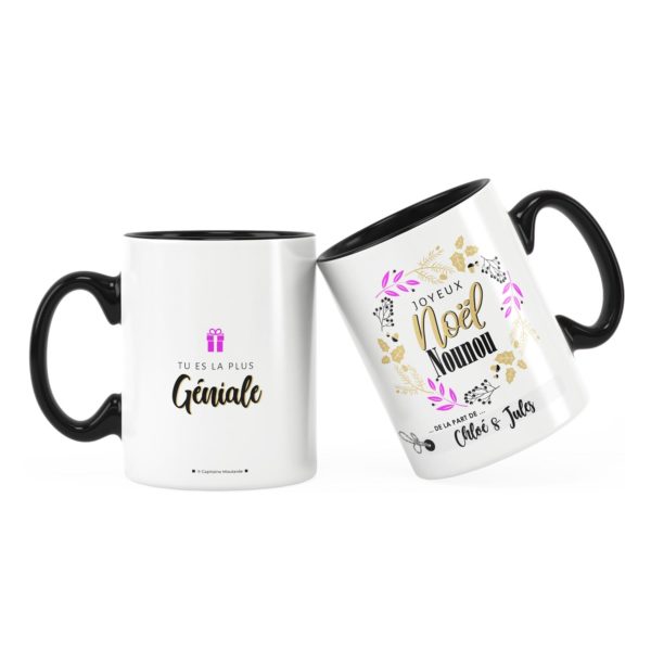 Cadeau noël nounou | Idée cadeau mug joyeux noël prénom