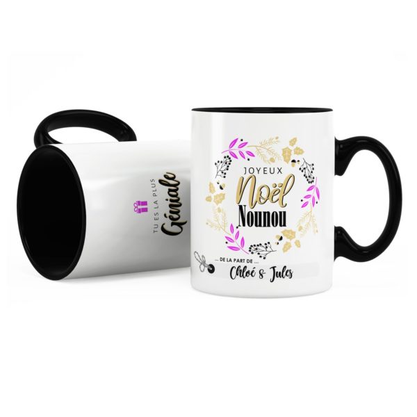 Cadeau noël nounou | Idée cadeau mug joyeux noël prénom