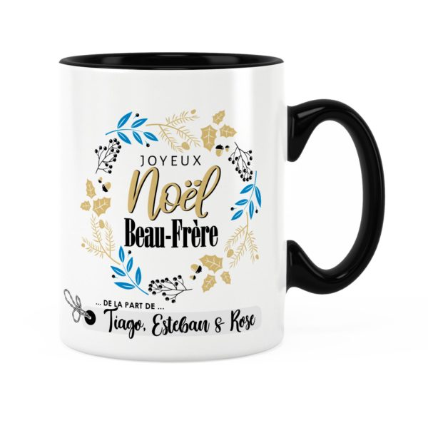 Cadeau noël beau-frère | Idée cadeau mug joyeux noël prénom