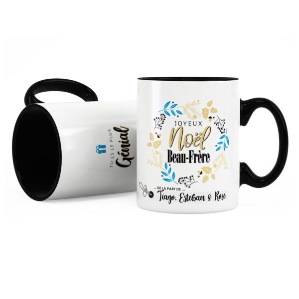 Cadeau noël beau-frère | Idée cadeau mug joyeux noël prénom