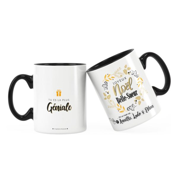 Cadeau noël belle-soeur | Idée cadeau mug joyeux noël prénom