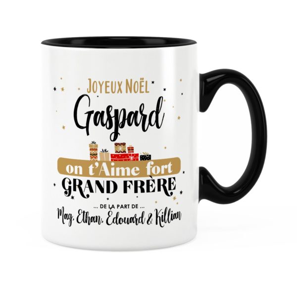 Cadeau noël grand-frère | Idée cadeau mug on t'aime avec prénom