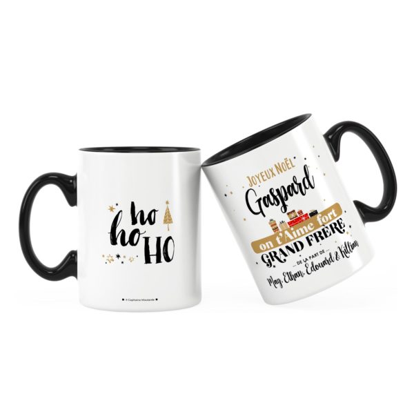 Cadeau noël grand-frère | Idée cadeau mug on t'aime avec prénom