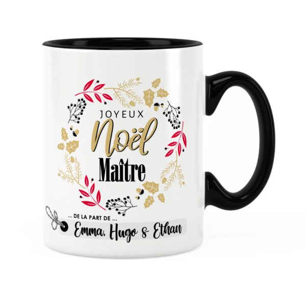 Cadeau noël maître | Idée cadeau mug joyeux noël prénom