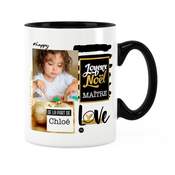 Cadeau maître pour noël | Idée cadeau mug prénom et photo