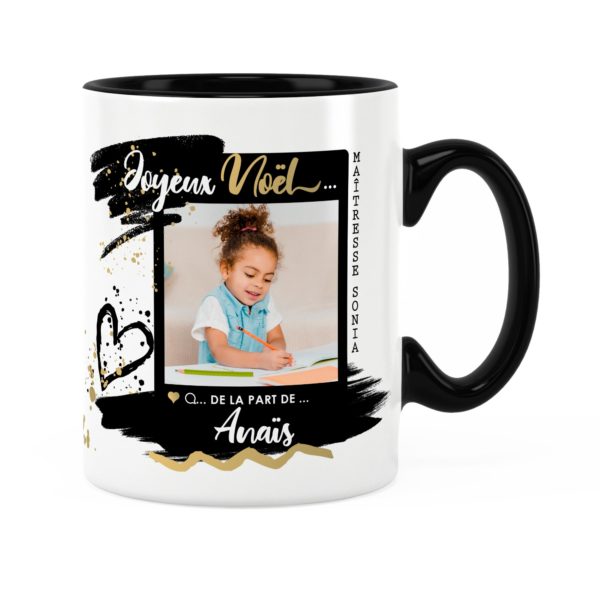 Cadeau maîtresse pour noël | Idée cadeau mug photo et prénom