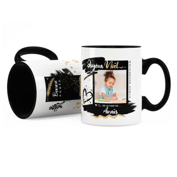 Cadeau maîtresse pour noël | Idée cadeau mug photo et prénom