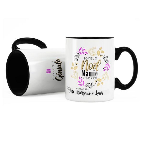 Cadeau noël mamie | Idée cadeau mug joyeux noël avec prénom