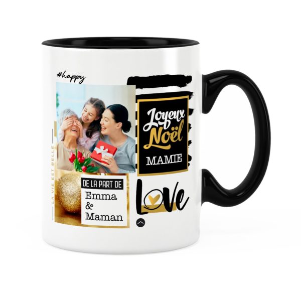 Cadeau mamie pour noël | Idée cadeau mug prénom et photo