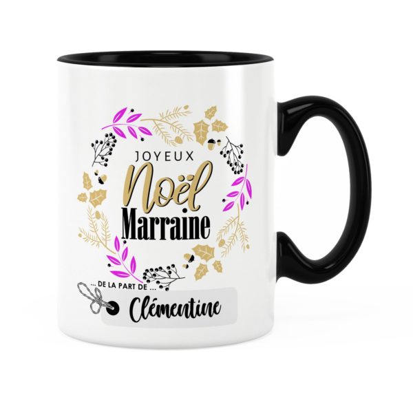 Cadeau noël marraine | Idée cadeau mug joyeux noël avec prénom