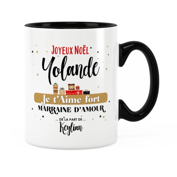 Cadeau noël marraine | Idée cadeau mug on t’aime avec prénom