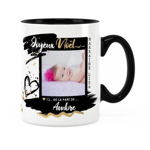 Cadeau marraine pour noël | Idée cadeau mug photo et prénom