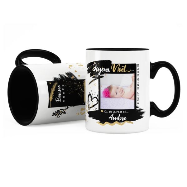 Cadeau marraine pour noël | Idée cadeau mug photo et prénom