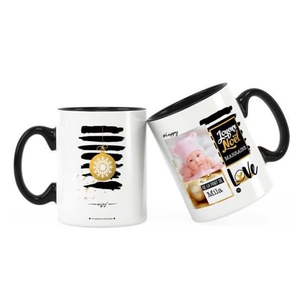 Cadeau papa pour noël | Idée cadeau mug prénom et photo