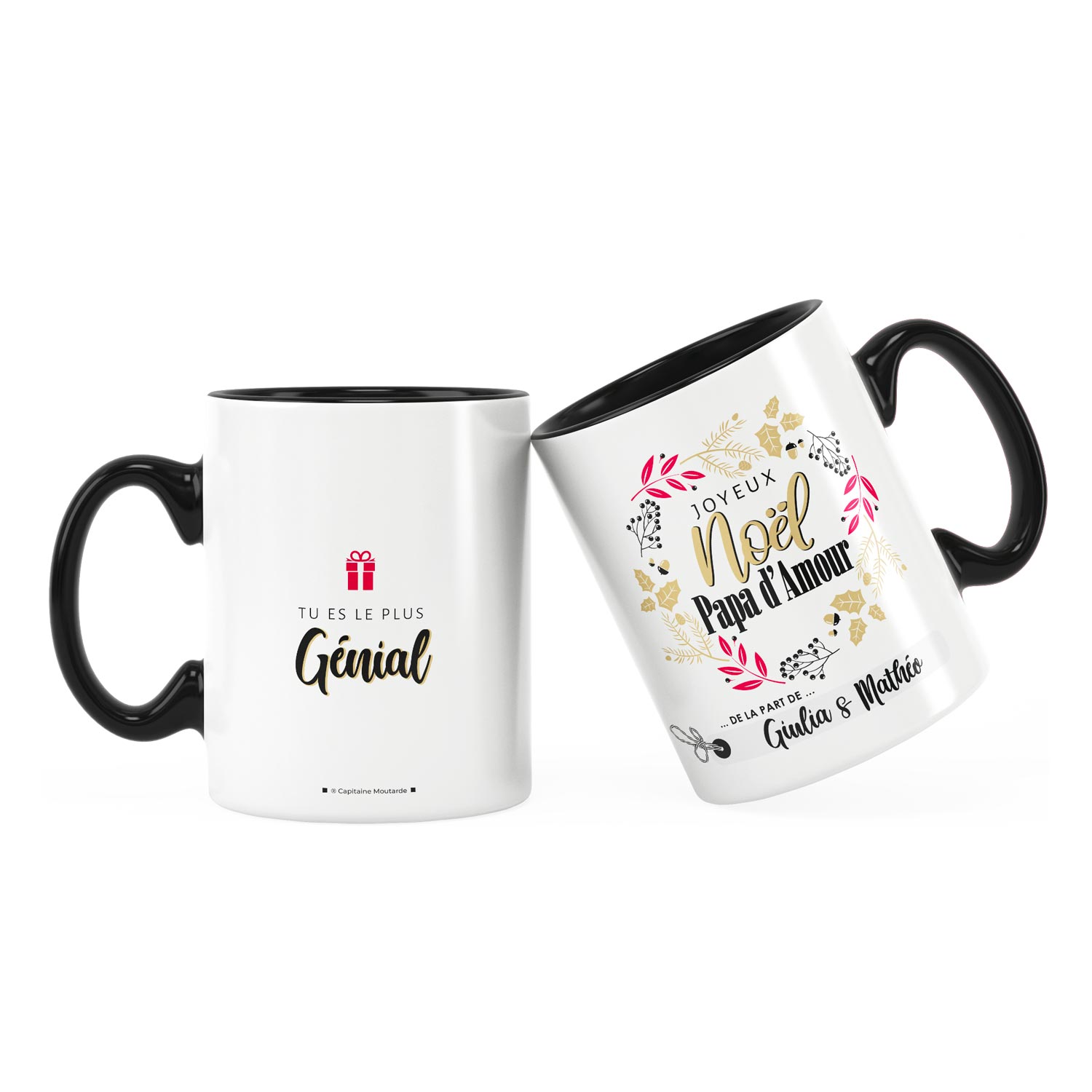 Cadeau noël papa  Idée cadeau mug joyeux noël avec prénom