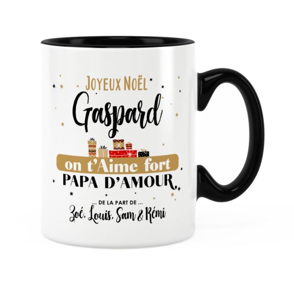 Cadeau noël papa | Idée cadeau mug on t'aime avec prénom