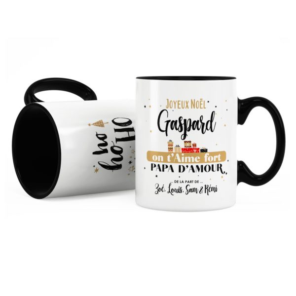 Cadeau noël papa | Idée cadeau mug on t'aime avec prénom