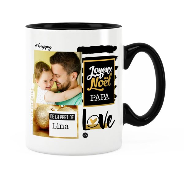 Cadeau papa pour noël | Idée cadeau mug prénom et photo