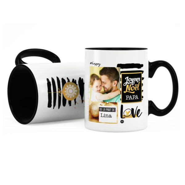 Cadeau papa pour noël | Idée cadeau mug prénom et photo