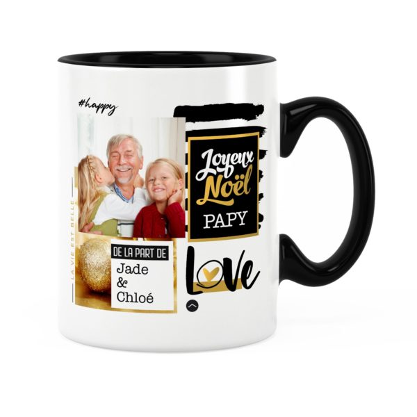 Cadeau papy pour noël | Idée cadeau mug prénom et photo