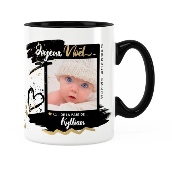 Cadeau parrain pour noël | Idée cadeau mug photo et prénom