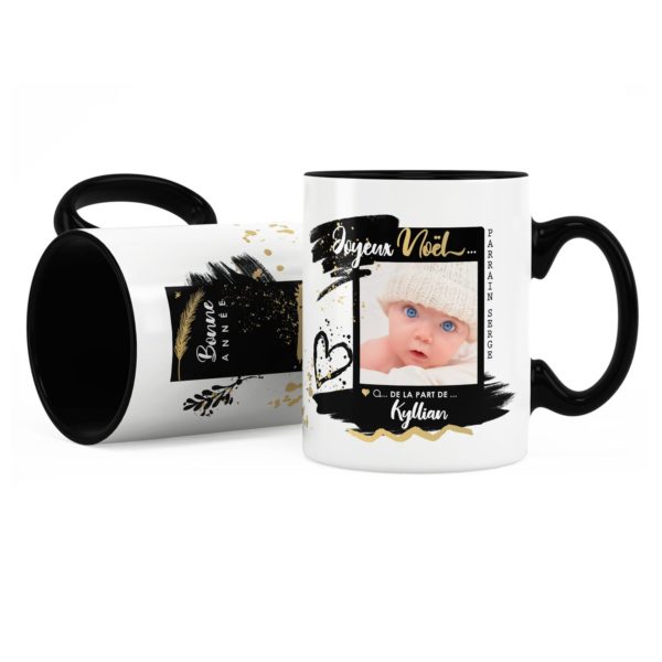 Cadeau parrain pour noël | Idée cadeau mug photo et prénom