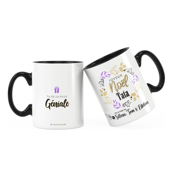 Cadeau noël tata | Idée cadeau mug tata joyeux noël prénom