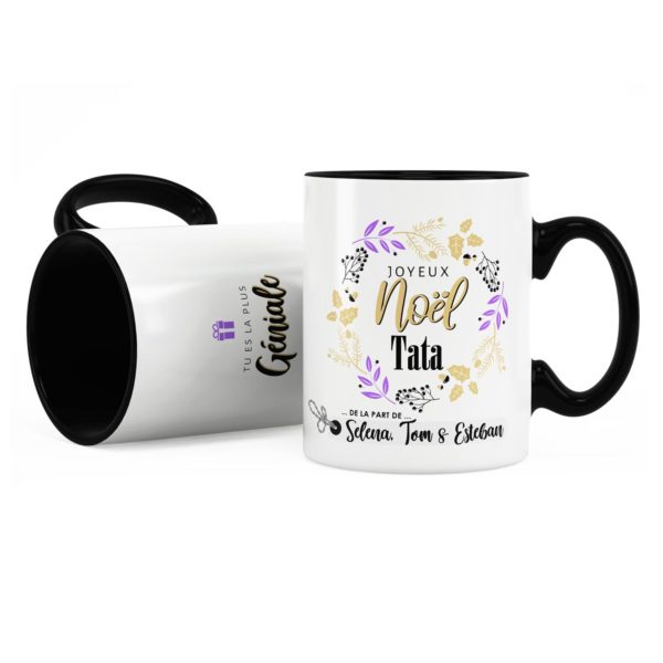 Cadeau noël tata | Idée cadeau mug tata joyeux noël prénom