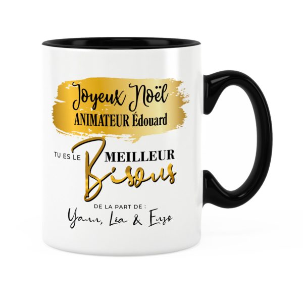 Cadeau noël animateur | Idée cadeau mug joyeux noël prénom