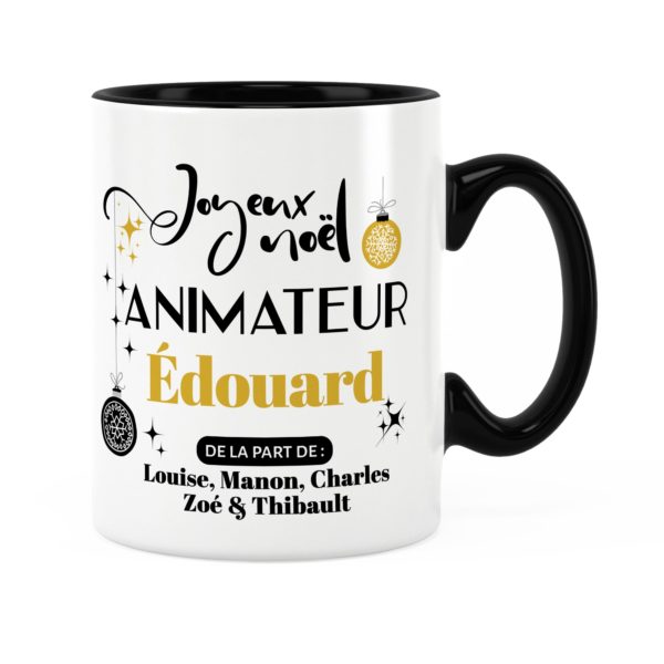 Cadeau noël animateur | Idée cadeau mug noël avec prénom