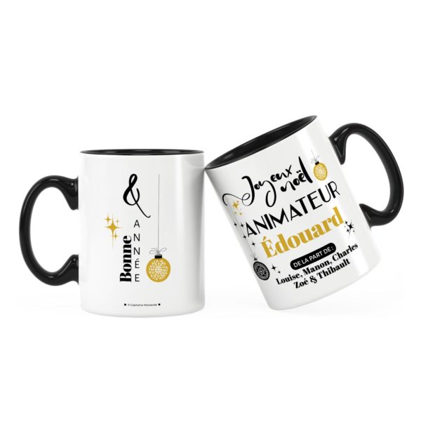 Cadeau noël animateur | Idée cadeau mug noël avec prénom