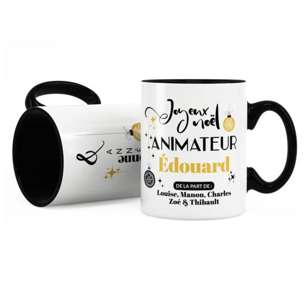 Cadeau noël animateur | Idée cadeau mug noël avec prénom