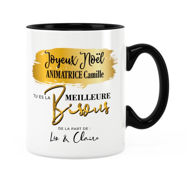 Cadeau noël animatrice | Idée cadeau mug joyeux noël prénom