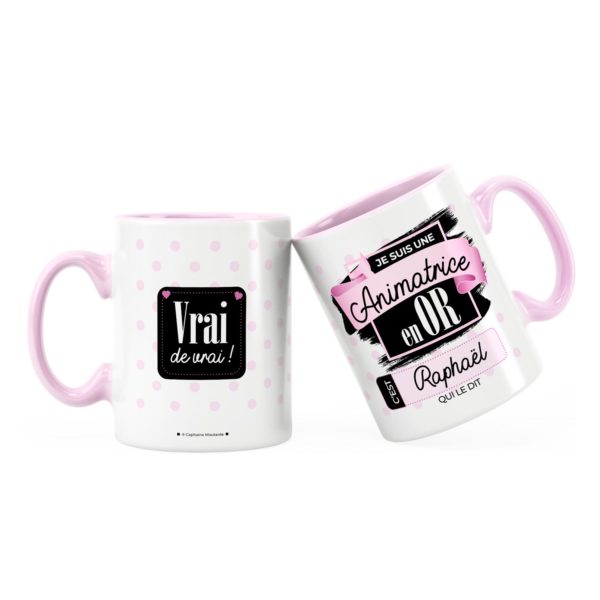 Cadeau animatrice | Idée cadeau mug pour animatrice en or