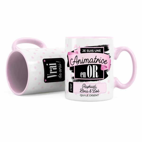 Cadeau animatrice | Idée cadeau mug pour animatrice en or