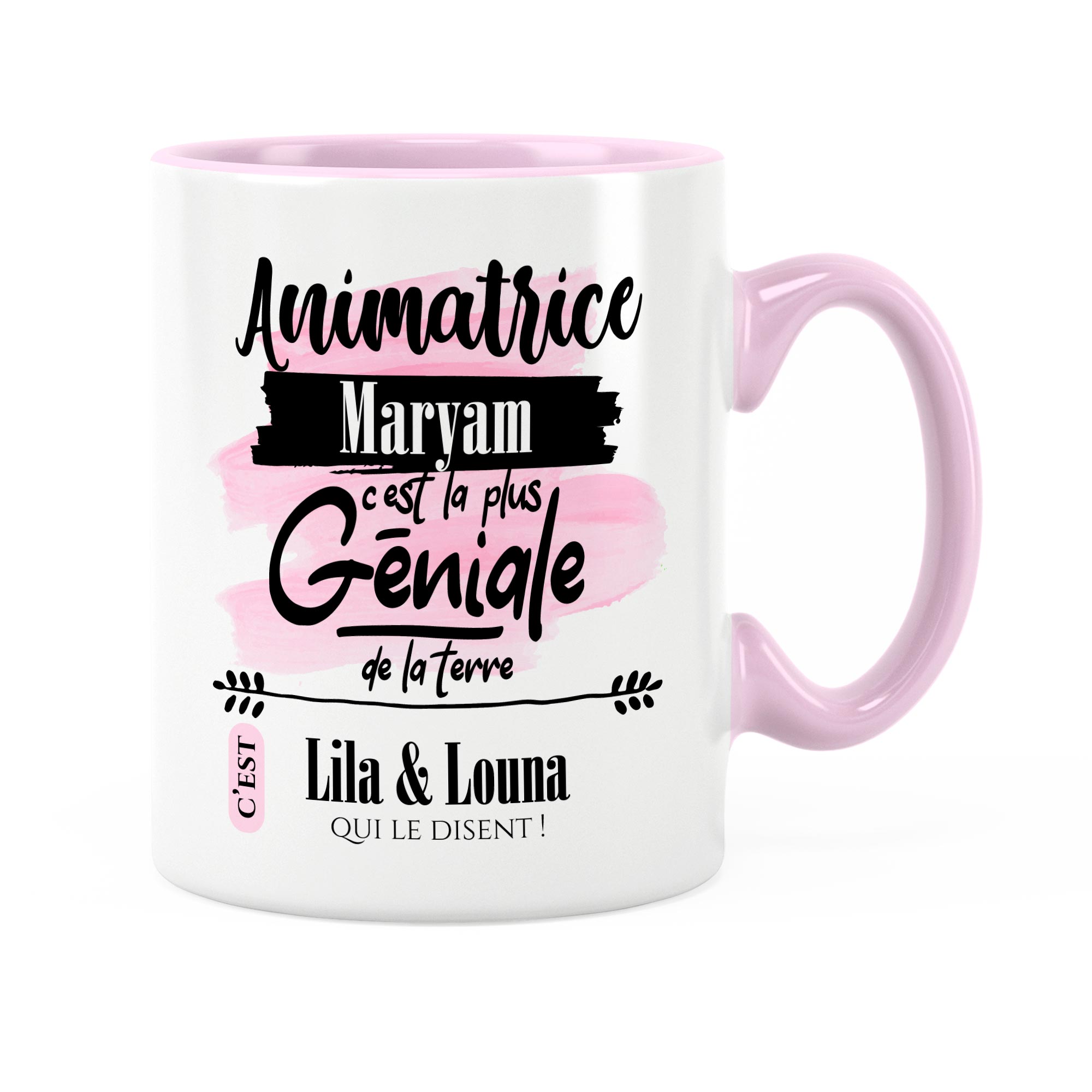 Cadeau animateur  Idée cadeau mug prénom animateur en or