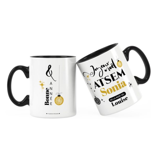 Cadeau atsem pour noël | Idée cadeau mug joyeux noël prénom