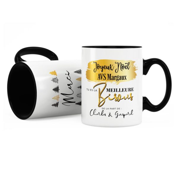 Cadeau noël avs | Idée cadeau mug avs joyeux noël avec prénom