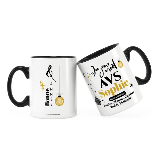 Cadeau noël avs | Idée cadeau mug joyeux noël avec prénom