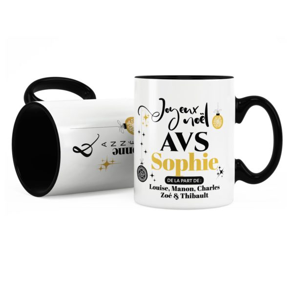 Cadeau noël avs | Idée cadeau mug joyeux noël avec prénom