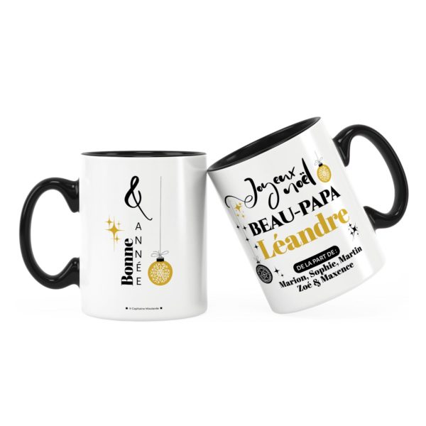 Cadeau beau-père | Idée cadeau mug de noël avec prénom