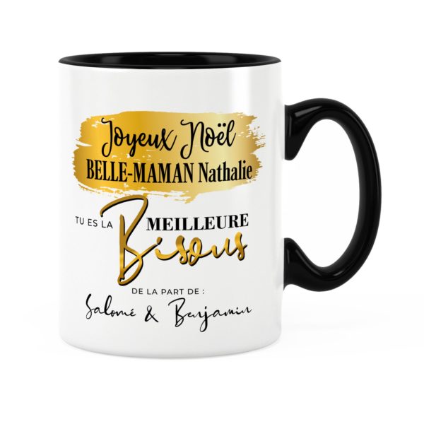 Cadeau noël belle-mère | Idée cadeau mug joyeux noël avec prénom