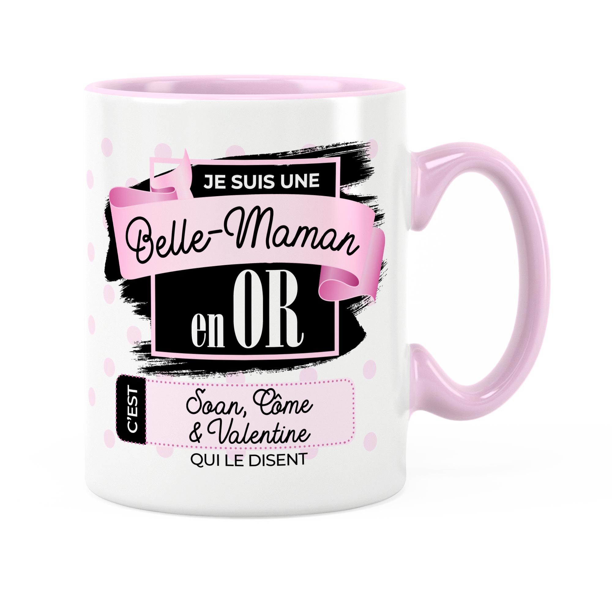 Cadeau belle-mère  Idée cadeau mug prénom belle-mère en or