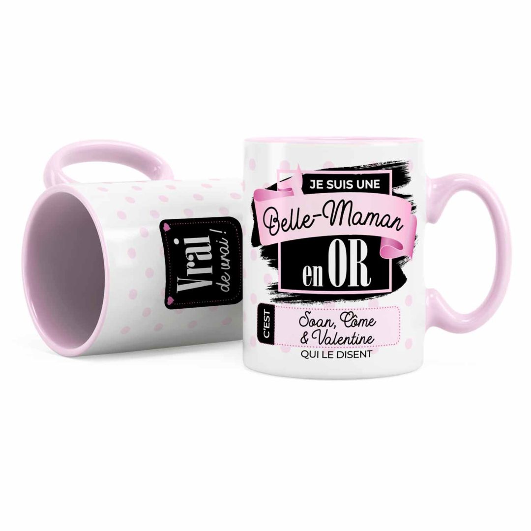 Cadeau bellemère Idée cadeau mug prénom bellemère en or