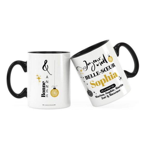 Cadeau belle-soeur | Idée cadeau mug de noël avec prénom