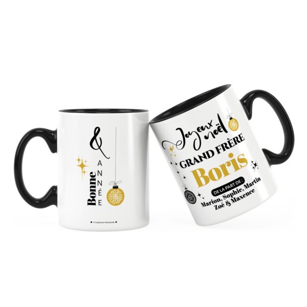 Cadeau grand-frère | Idée cadeau mug de noël avec prénom