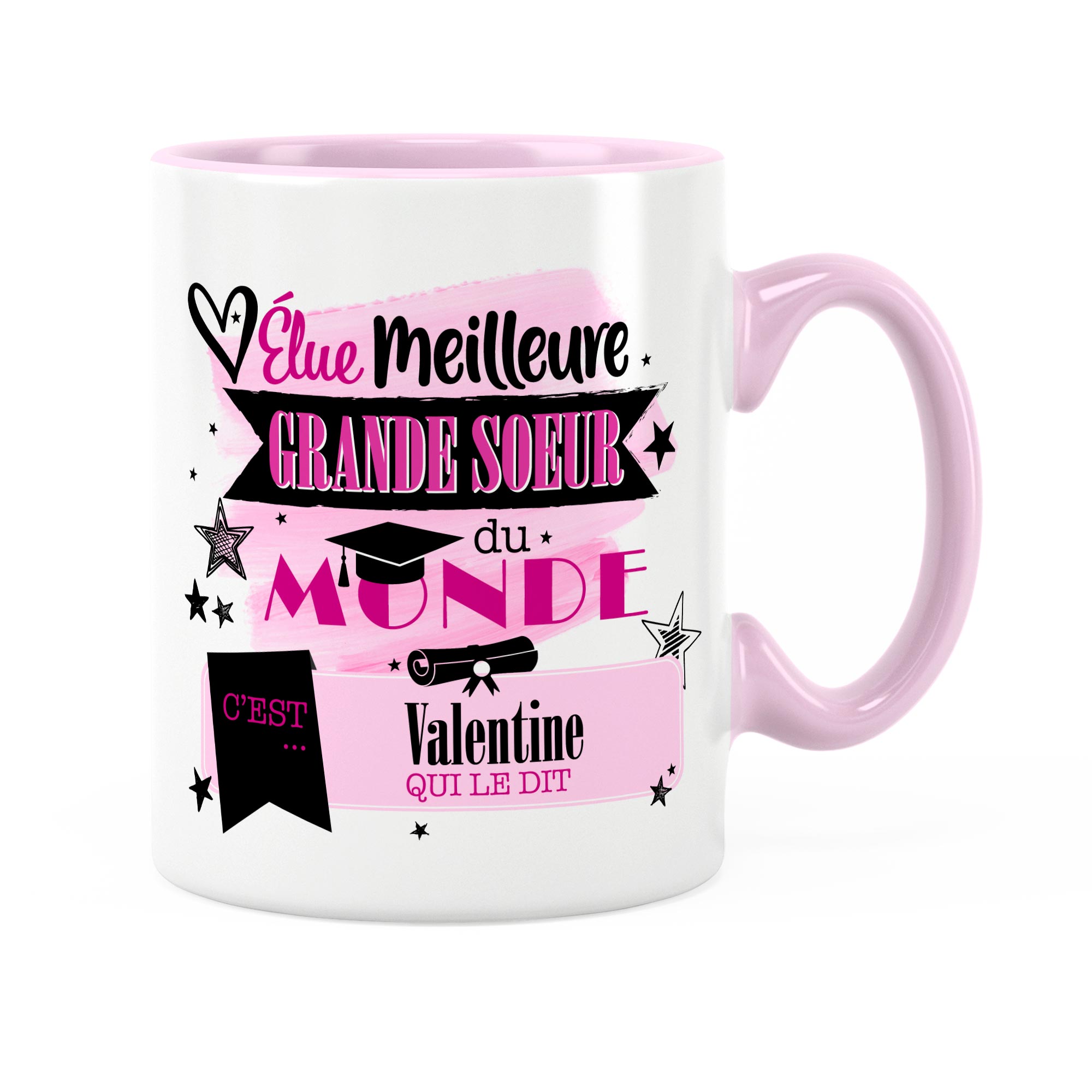 Cadeau grande-sœur  Idée cadeau mug sœur avec prénom