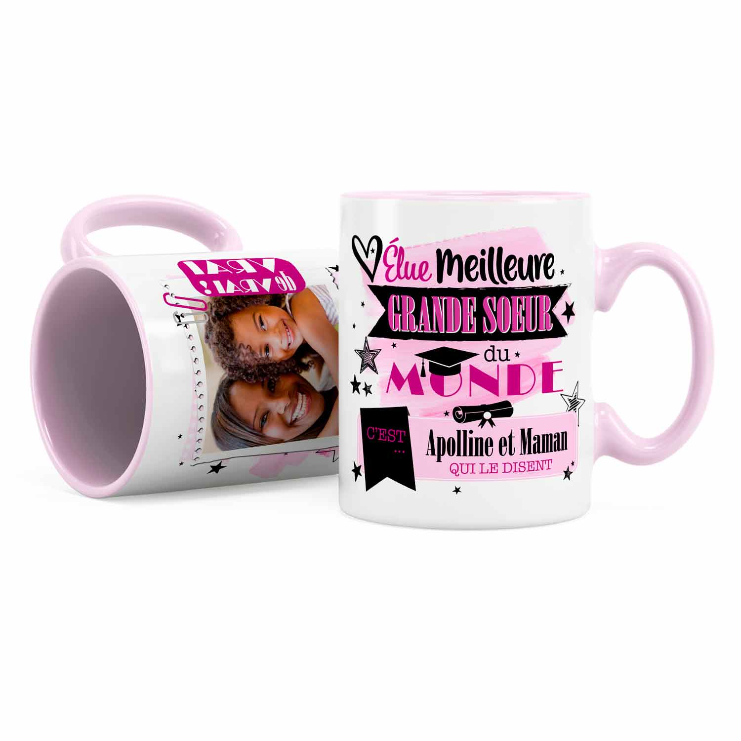 Cadeau soeur. Mug personnalisé joyeux noël grande soeur - Joli Mug