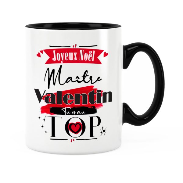 Cadeau maître | Idée cadeau mug joyeux noël avec prénom