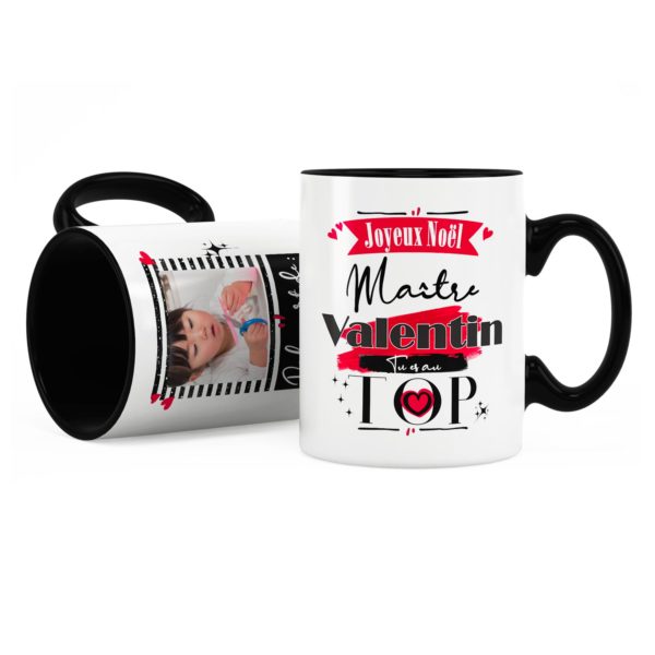 Cadeau maître | Idée cadeau mug joyeux noël avec prénom